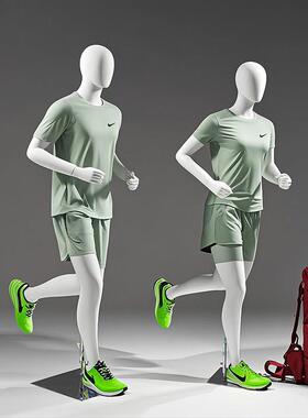 白色运动模特道具男全身服装店橱窗展示架模型男女假人体模特人偶