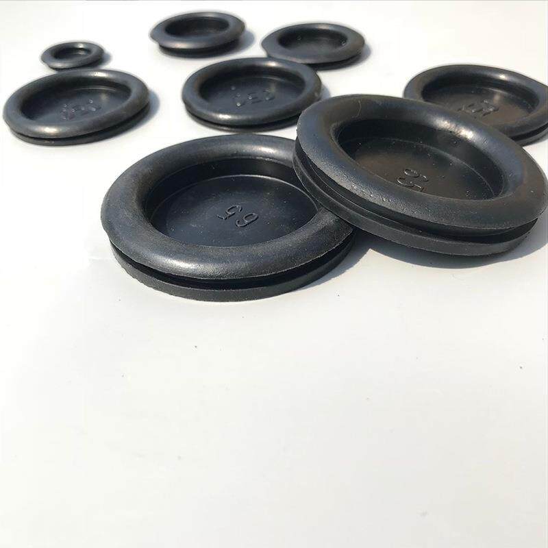 橡胶单面护线圈配电箱堵孔密封圈电柜出线孔过线圈防水孔塞保护套
