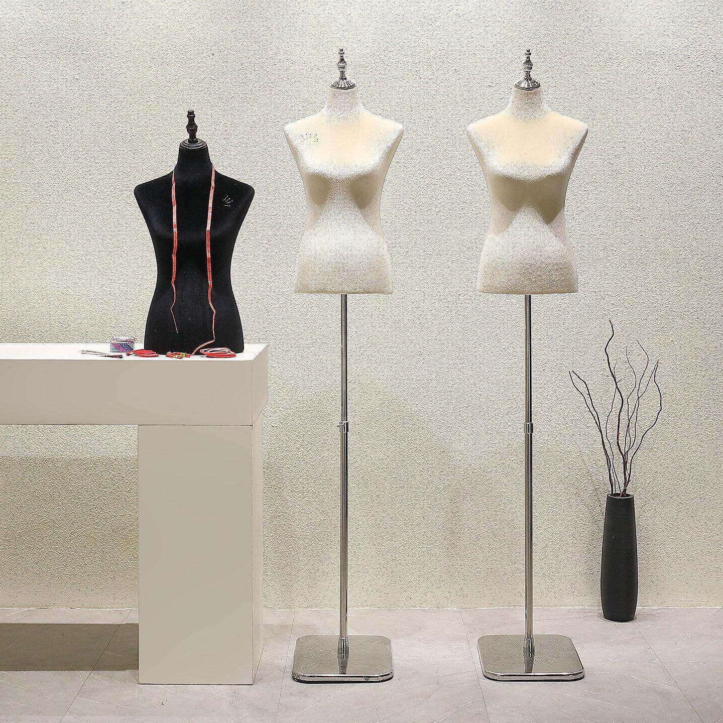 新款立体裁剪人偶半身丝绒模特道具女打版设计人台服装模特展示架