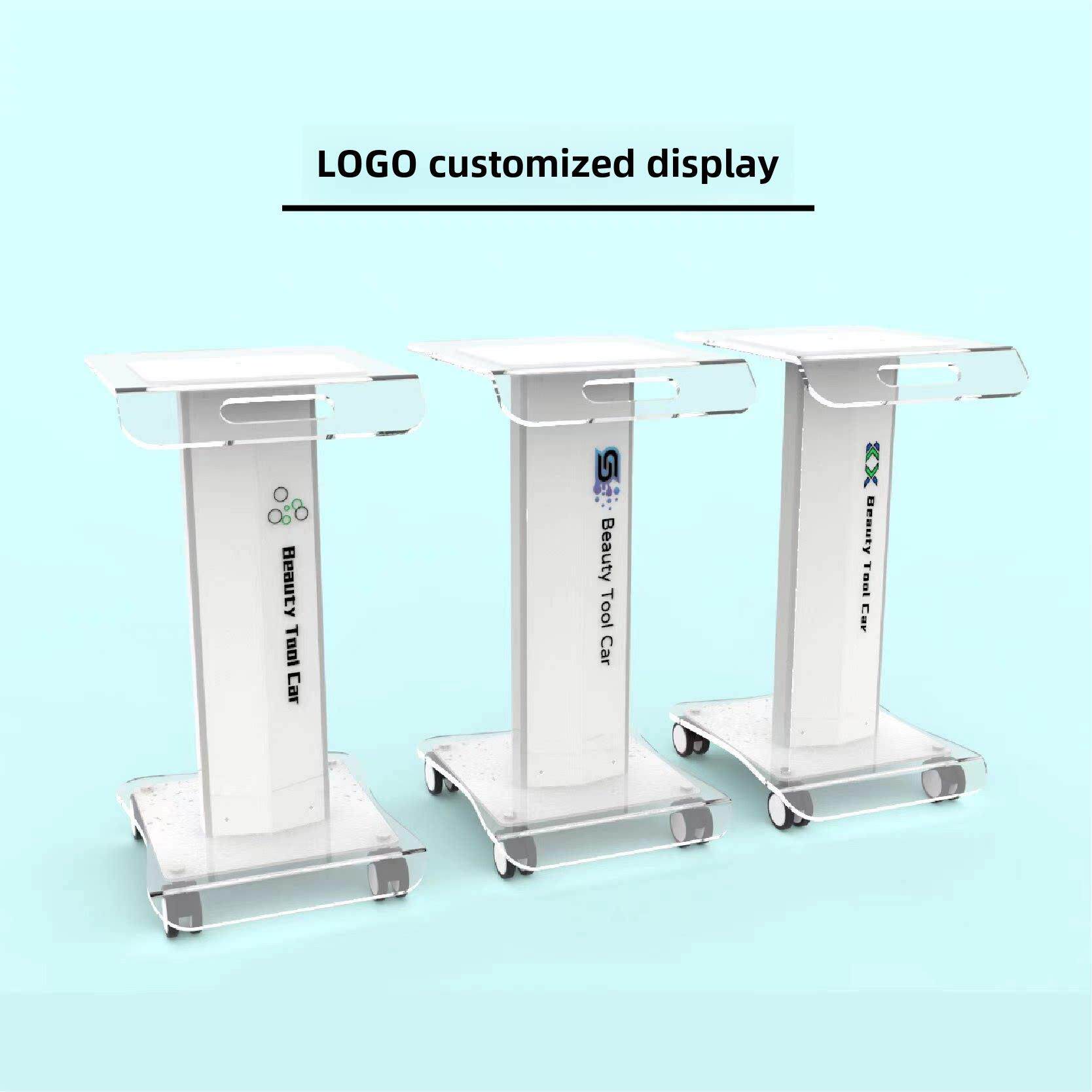 高底美容仪器推车，美容院专用仪器座，亚克力储物架，移动工具车