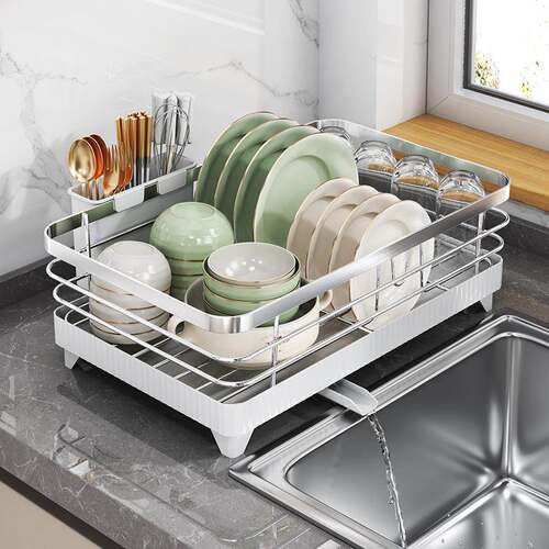 Cross-border Best-selling Self-draining Dish Rack Multi-func