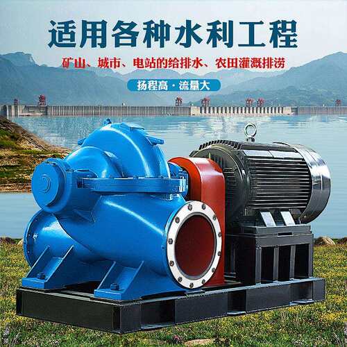 S/SH双吸离心泵大流量排灌防洪泄涝中开式大型工业抽海水农用灌溉