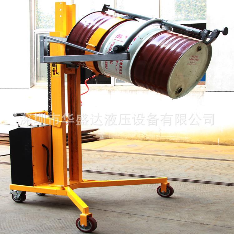 半电动油桶翻转车DTF00电动直角支腿堆高车可倾式油桶倒料车