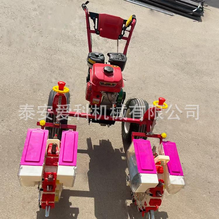 汽油机自走式手推玉米大豆播种机汽油2行鸭嘴播种机玉米点播机