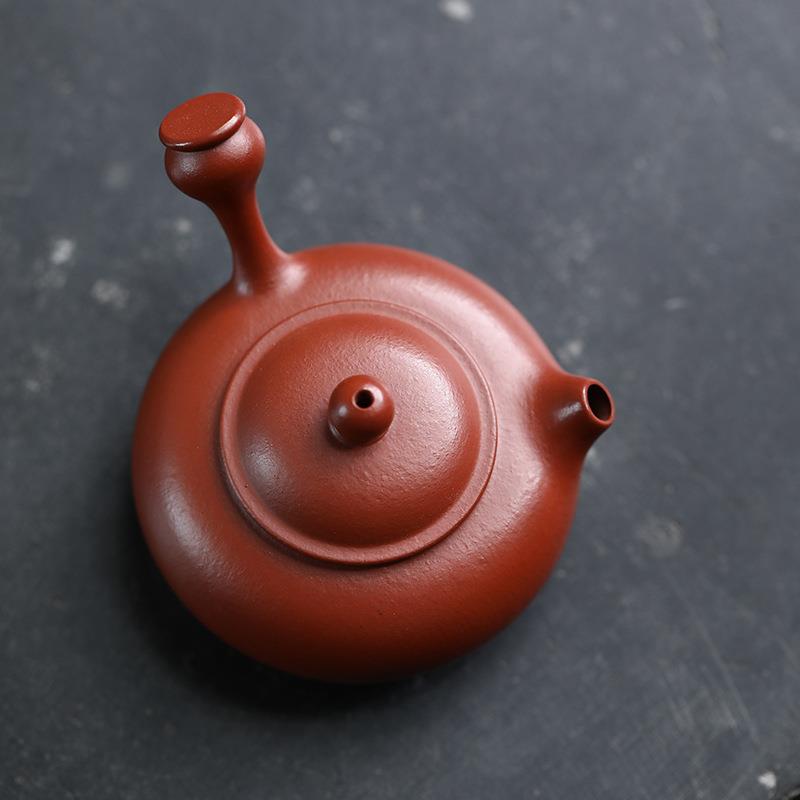品宜兴紫砂壶原矿朱泥侧把102005潘壶小茶壶烫防工夫泡茶壶小茶具
