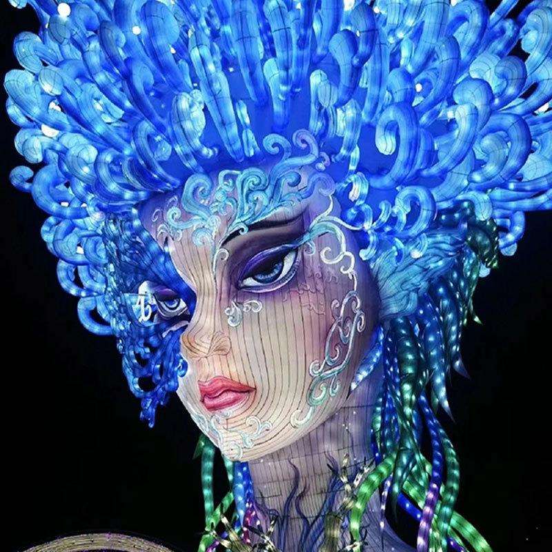 浙江新年大型花灯国潮女神花灯精卫女神春节日元宵灯展山海经彩灯