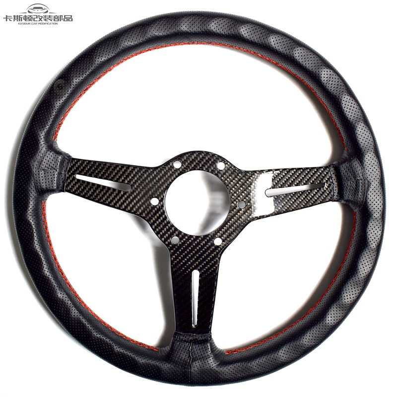 适用于通用款汽车赛车改装碳纤维包皮方向盘升级转向盘 支持加工