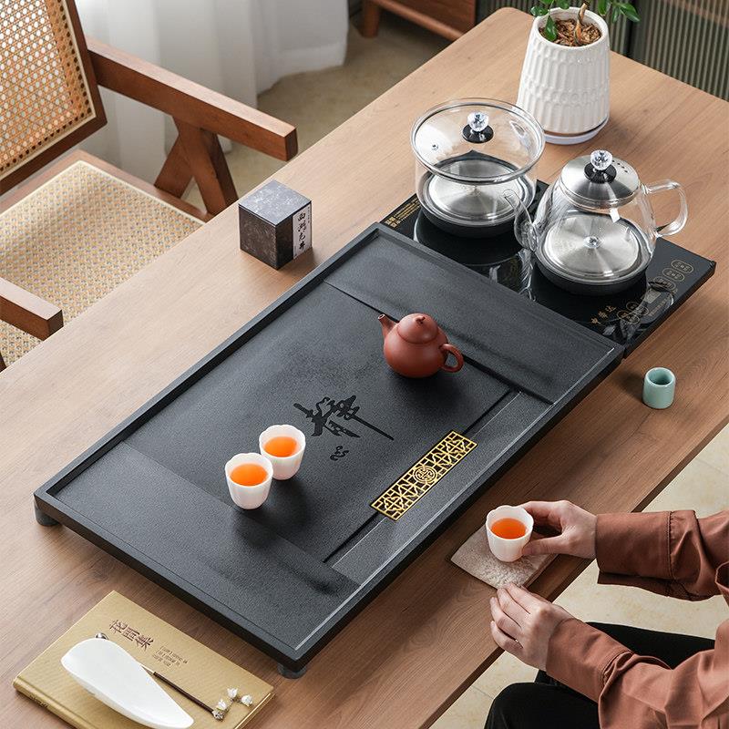 2026新款乌金石茶盘茶具套组办公家用客厅自动烧水壶石头茶台全套