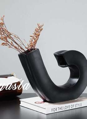 创意萌简约客厅茶几插干花瓶餐厅吧台柜花器样板间别墅软装摆件