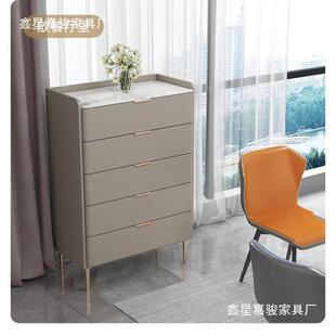 岩板卧实木极简阳台轻奢意式 客室厅现抽屉储柜代物简约WKG收纳柜