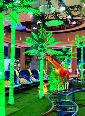 LED椰树灯|LED椰子树灯|LED景观树灯高3米直经2米12片叶8个果黄色