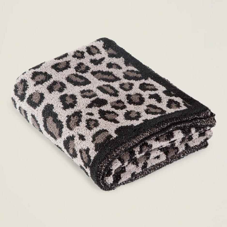 简约羊毛毛毯针纹31087毛毯织半边绒豹豹毛毯针织提花点毯子豹纹