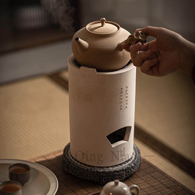 手工煮茶壶家用日式茶壶创意侧把壶陶瓷户外炭火煮茶器黄段烧水壶