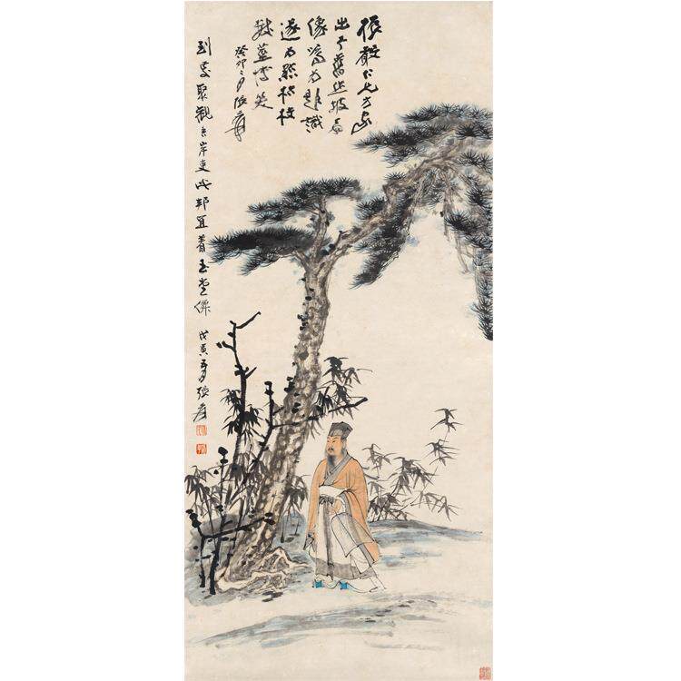 艺术微喷家居客厅书房装饰画张大千名人字画画芯