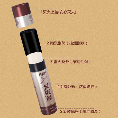 蕲都御艾堂艾灸筒 家用便携艾灸刮痧仪艾柱悬灸器 艾灸棒