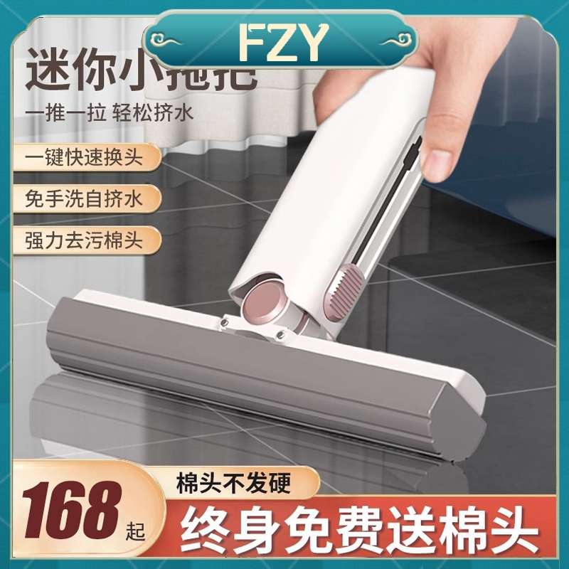 德国FZY迷你小拖把2024新款多功能手持海绵吸水卫生间专用胶棉头