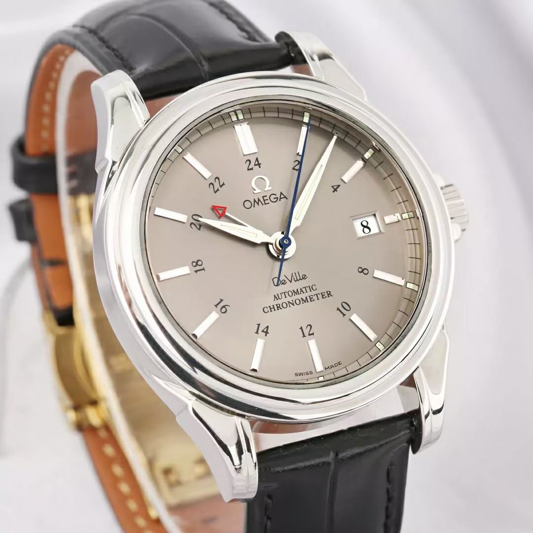 先鉴后发 98新39mm欧米茄碟飞双时区日历4833.40.31自动机械男表