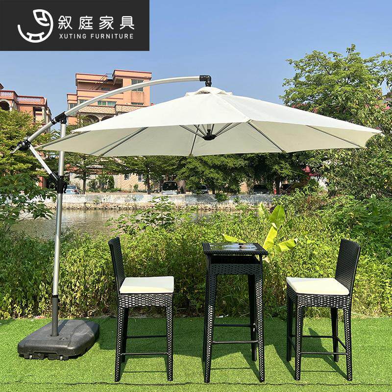 叙庭户外花园庭院藤编桌椅阳台别墅景区露台酒吧藤艺吧台椅子家具