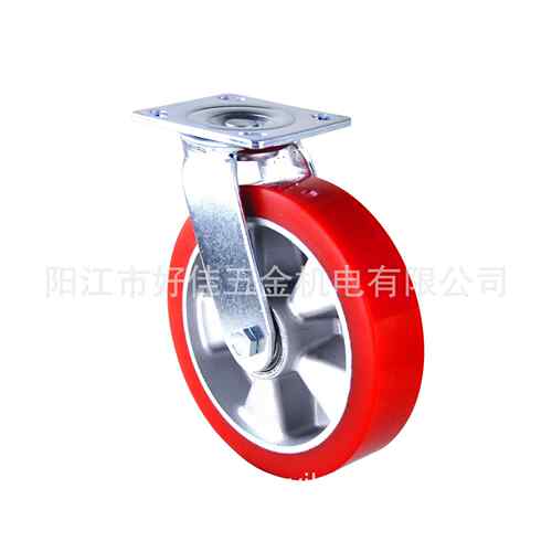 源头工厂直供200X50mm欧款重型静音双轴承高耐磨聚氨酯PU万向脚轮