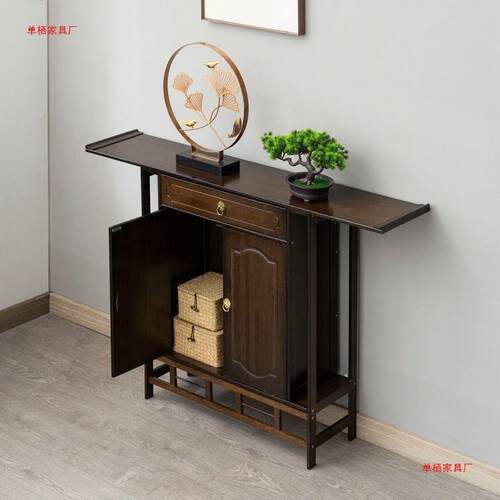 新中式玄关台进门玄关桌靠墙轻奢入户客厅供桌实木简约条案玄关柜