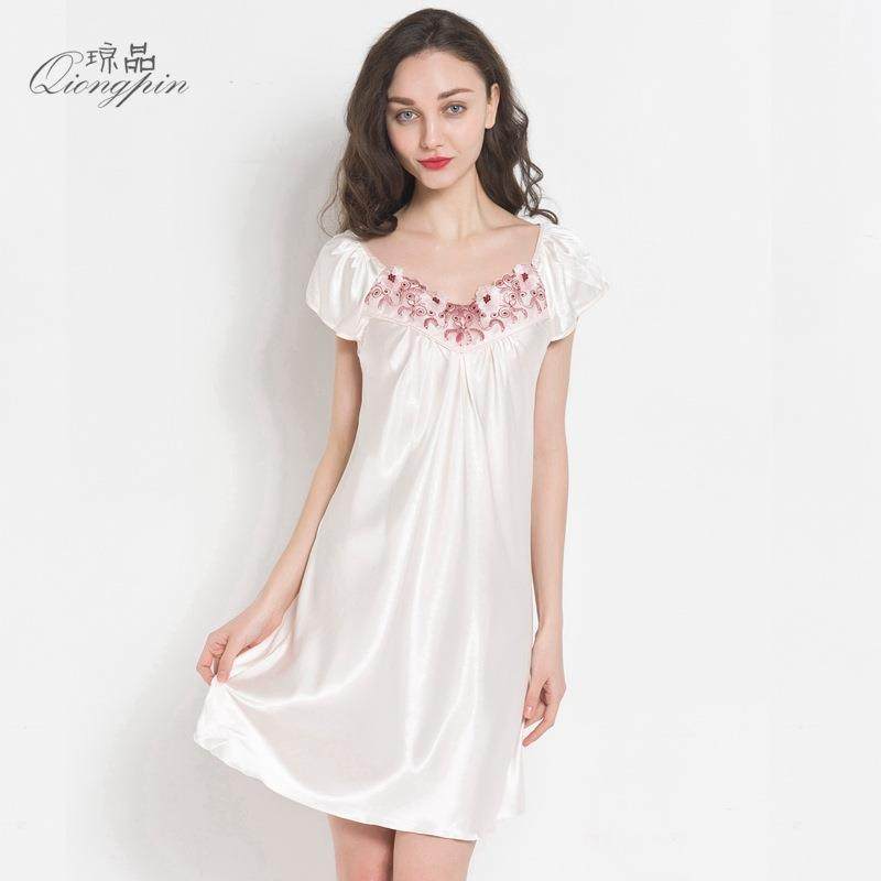 sexy luxury nightgown imitation size plus pajamas female