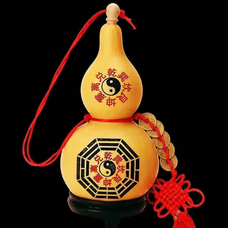 天然葫芦挂件八卦招财进宝门对门客厅摆件特大葫芦家居饰品