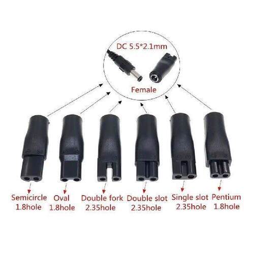 8Pcs/Set DC 5.5*2.1mm to 1.8/2.35mm Hair Clipper DC