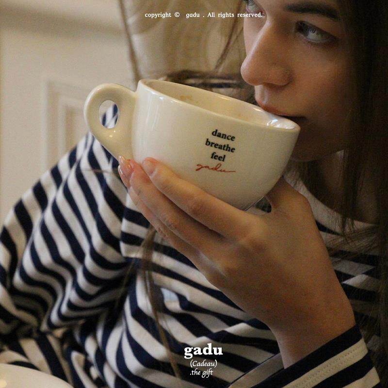 gadu 独立设计波丽露厚胚陶瓷咖啡杯套杯耐高温简约拿铁杯早餐杯