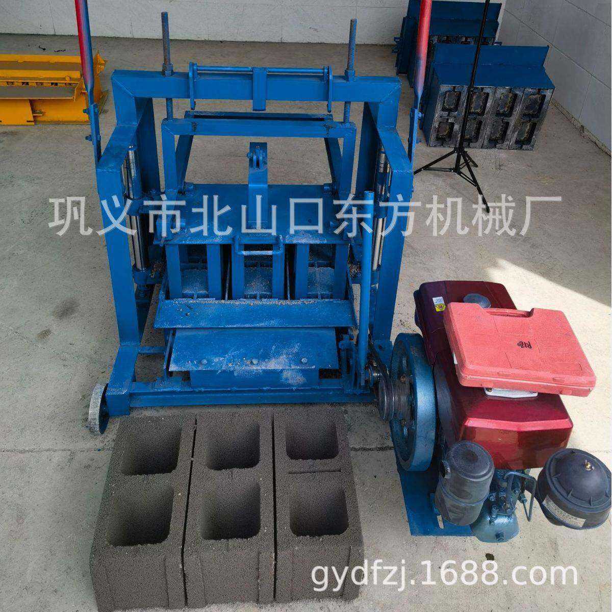 柴油直推制作400-200-200柴油制动发电12P制砖工具水泥空心砖机