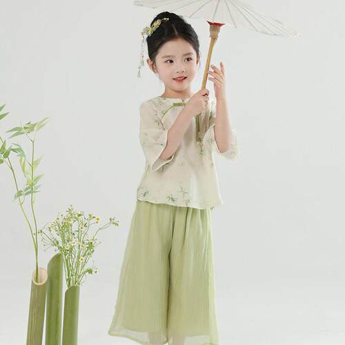 汉服女童2026夏季新款儿童新中式套装短袖国风裤装民国风薄款唐装