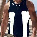 Cross & Hand Graphic Print Tank Top Tank Tops Workout