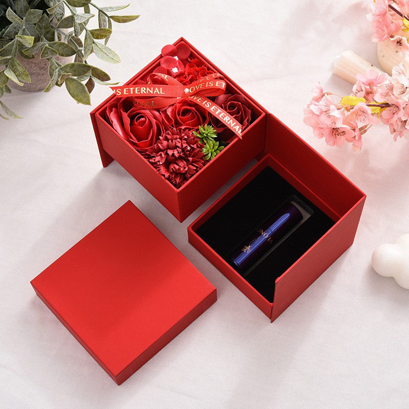 玫瑰花礼品盒口红包装礼品套组