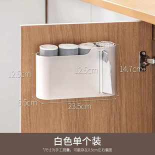 圾袋盒鲜收盒家用厨房柜门橱柜保膜塑料袋抽取置物垃子 架壁纳挂式