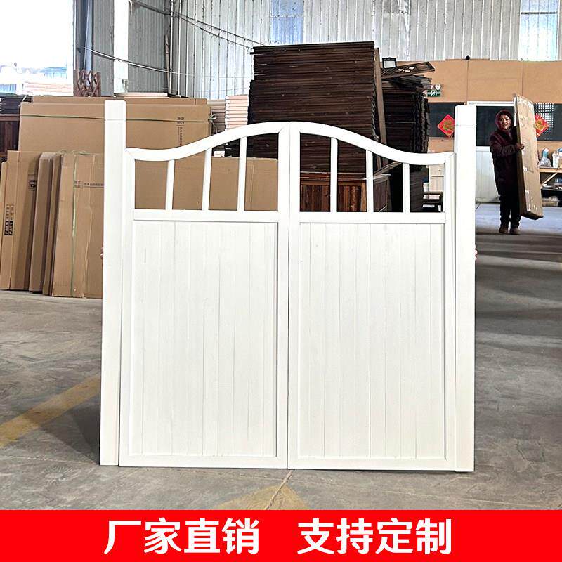 户外防腐木门庭院半腰门双开 关单开 门篱笆门菜园院子门木围栏花