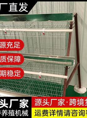 养殖场用半A三层四门蛋鸡笼设备热镀锌多层阶梯式笼养鸡设备厂家