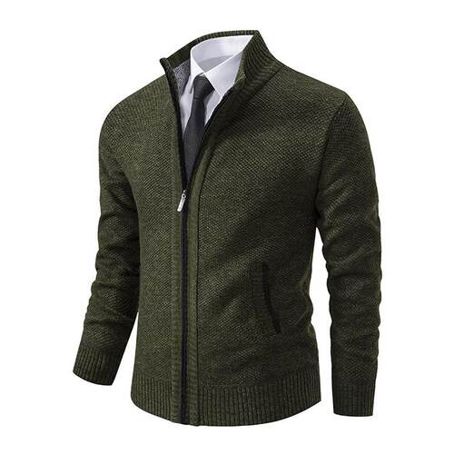 Men's stand up collar cardigan sweater men's coat plus