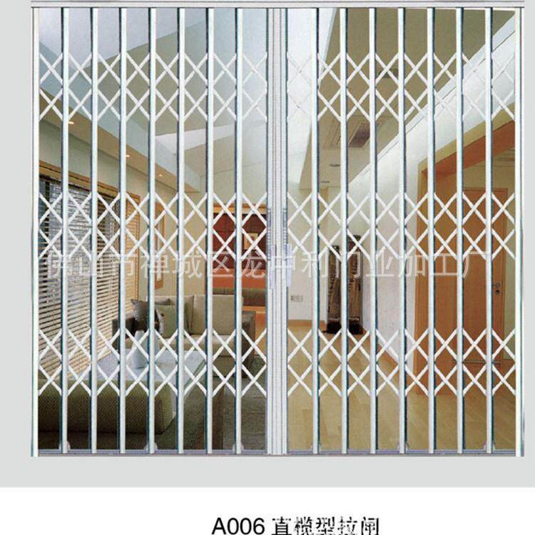 阳台不锈钢拉闸门 防盗窗 庭院伸缩门 304不锈钢推拉门窗榄子配件