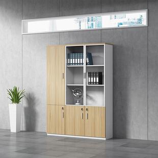 文件柜木质老办公室书背景储物式 柜资料立柜板办公柜档案板柜WJ