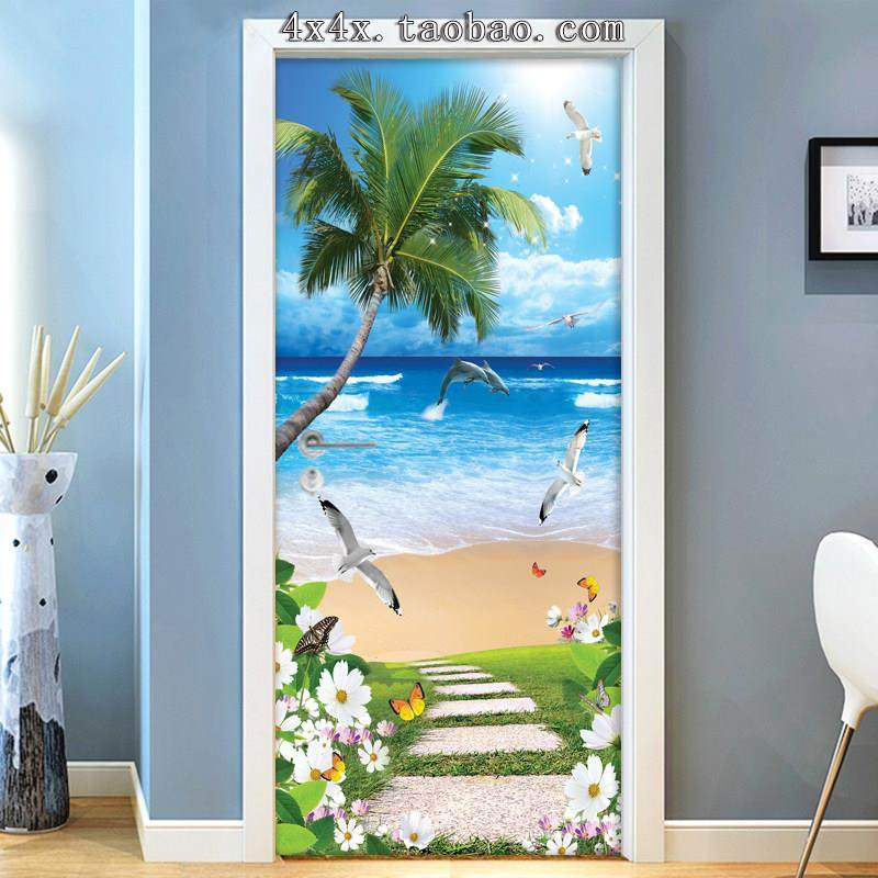 门贴纸木门房门翻新自粘玻璃移门浴室推拉门贴画墙贴卧室门贴K190,个性定制/设计服务/DIY,写真/海报印制,淘宝优惠券,粉丝福利购,淘宝优惠卷