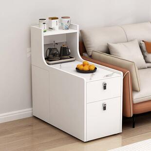 新沙边柜侧柜现客厅储物柜款实边木柜角柜家用茶几加沙发边柜高置