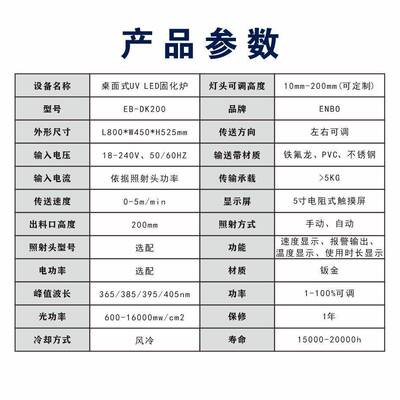 2030毫发米宽度光二极管紫外固化输送机 365纳米EB-DK200954纳米0