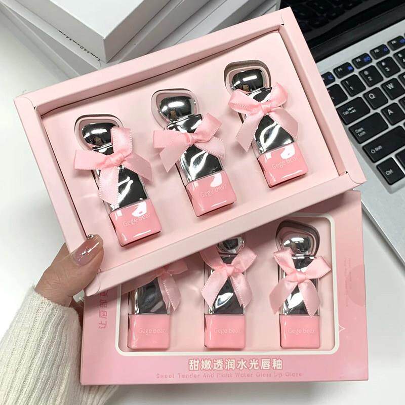 正品水光镜面保湿滋润唇釉套盒素颜显白学生平价口红礼盒套组女生