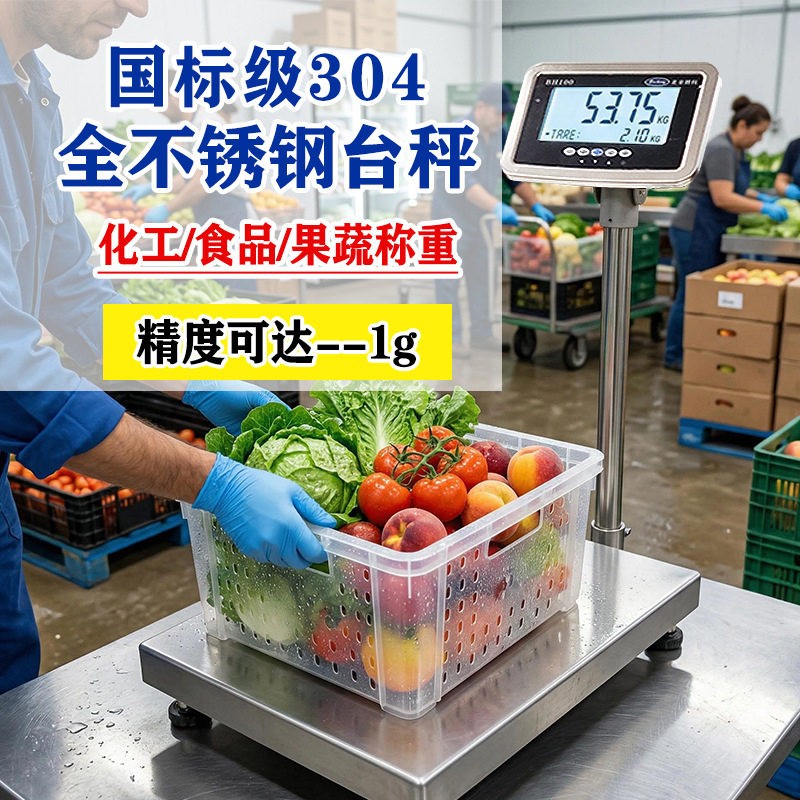 精准度电子称加强计重台秤工业称重秤300kg磅秤电子台称