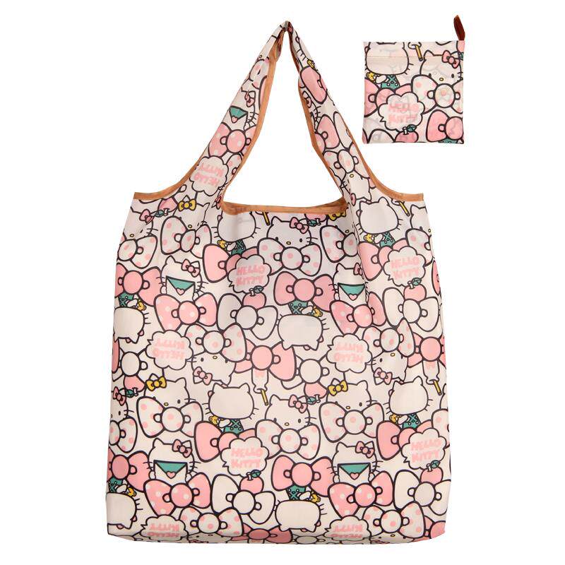 可爱卡通折叠可携式环保袋印花旅行手提牛津布袋购物袋子买 菜兜