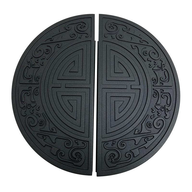 定制玻璃门拉手半圆形大门把手古铜刻字中式推拉木门扶手无框黑色