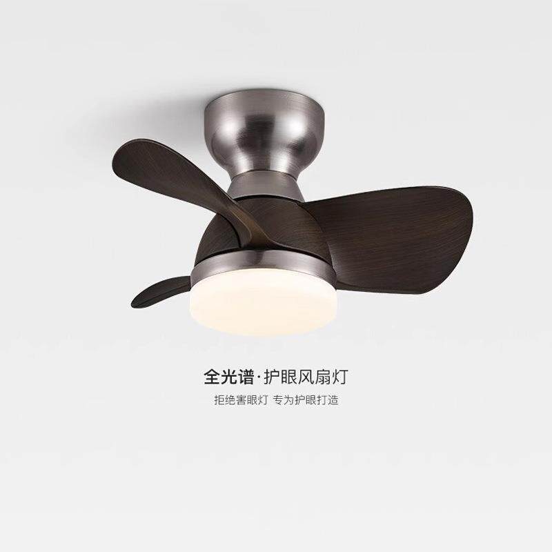 全光谱中古风扇灯复古美式餐厅吊扇灯胡桃木法式卧室护眼电扇灯