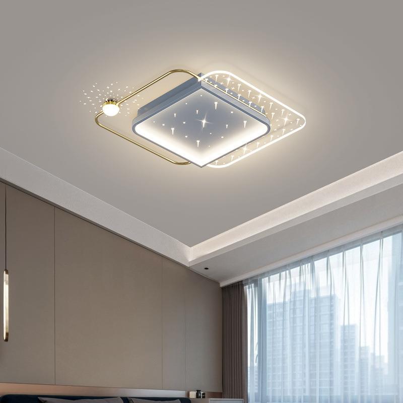 室吸顶灯简约现代奶卧风主卧led星空2025中MXZ山网灯红房间灯爆油