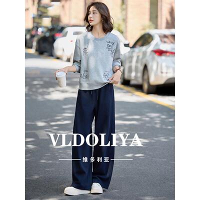 VLDOLIYA维多利亚卡通刺绣休闲运动套装女2026新款卫衣裤装两件套