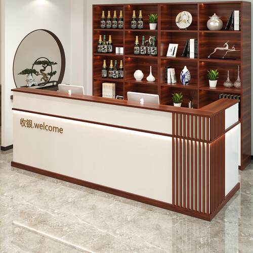 收银台店铺小型吧台桌酒柜便利店柜台餐饮店饭店定制前台桌接待台