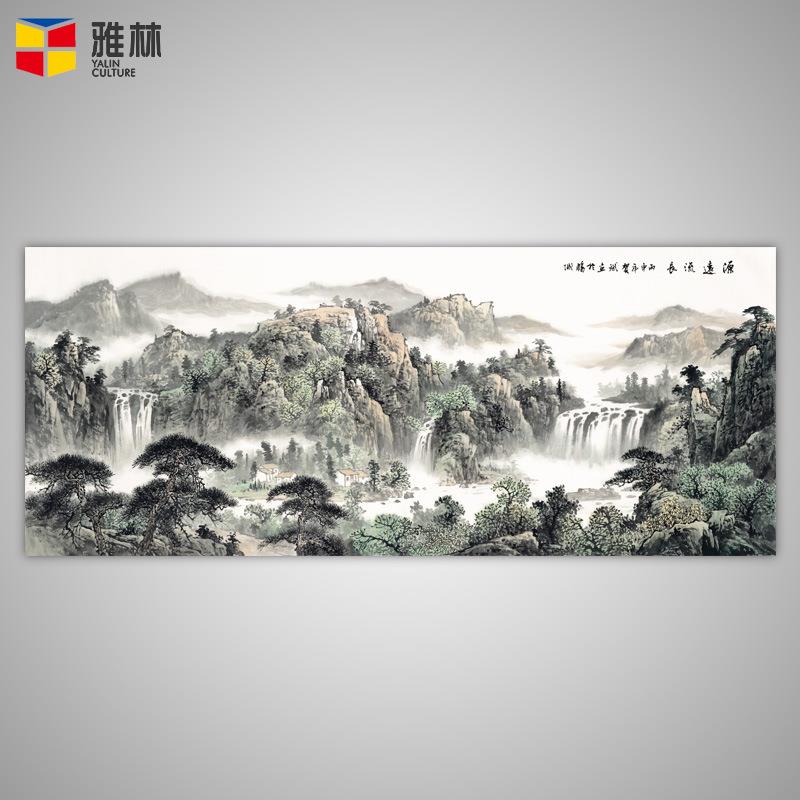 挂画现货客厅国画山水画办公室风景画微喷装饰画芯字画装裱